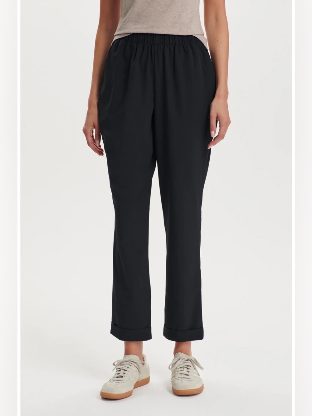 $98 VARLEY Black Alana Slim Tapered 27" Crop Pants, Size MEDIUM